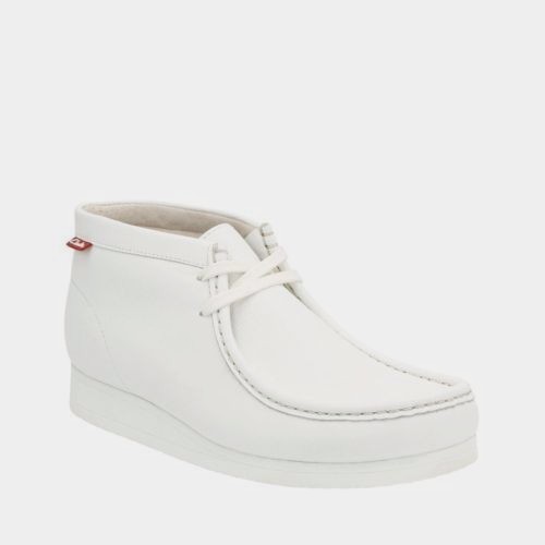 all white clarks wallabees